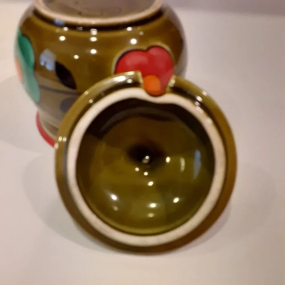 Georges Briard Vintage MCM Sugar Bowl w/lid Flaw Great Decor